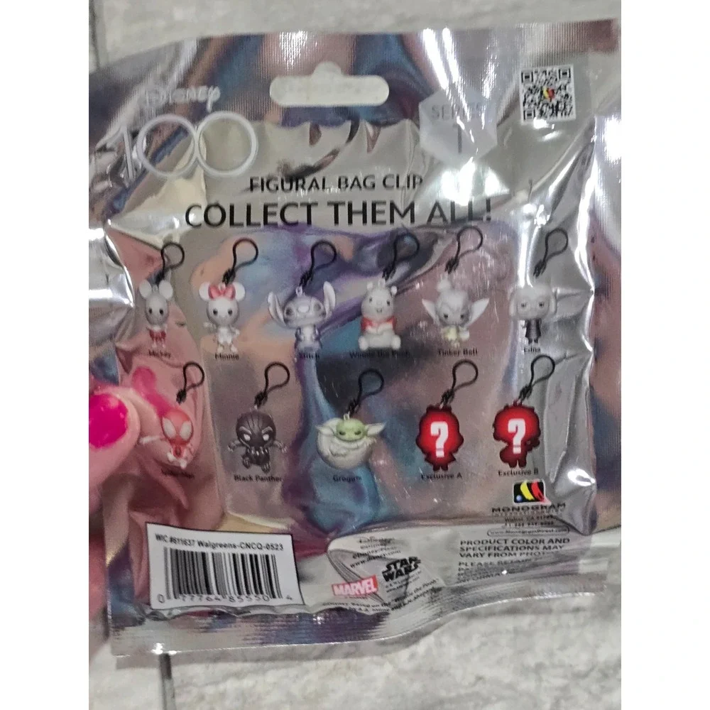 Lot of 2 Blind Bags Disney Marvel Series 1 Figural‎ 3D Bag Clip 10th Anniversary